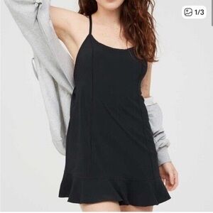 AERIE OFFLINE Athletic Ruffle Dress in black